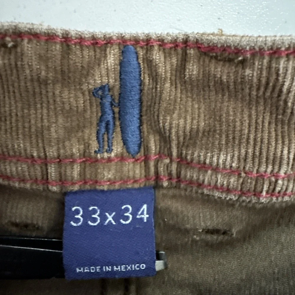 johnnie-O Corduroy Pants Mens‎ 33x34 (33x31) Grunge Raw Hem Straight Minimalist